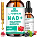 NAD doplňky pro ženy a muže, Lipozomální NAD Nikotinamid Riboside Resveratrol 900mg, TMG, Quercetin, vitamin B3, Organické kapalné NAD Resveratrol dodatek pro dlouhověkost, energie, antiaging, zaměření
