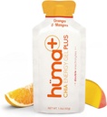 Huma Plus (Double Electrolytes) - Chia Energy Gel, Orange Mango, 24 Gels - Somech Friendly, Real Food Energy Gels