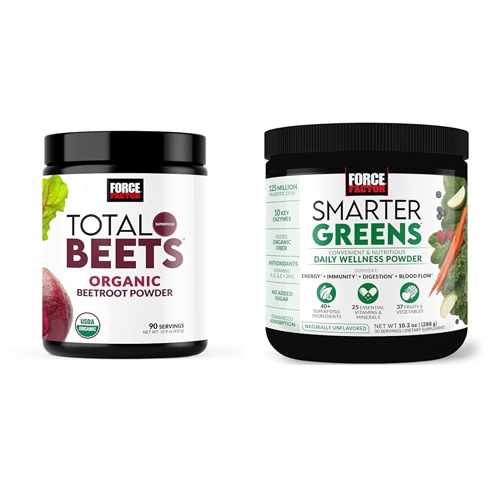 Force Faktor Celkem Beets Organic Beetroot Powder Superfood to Boost Daily Nutrition, USDA Organic & Smarter Green Daily Wellness Powder to Support Energy, Imunity & Digestion