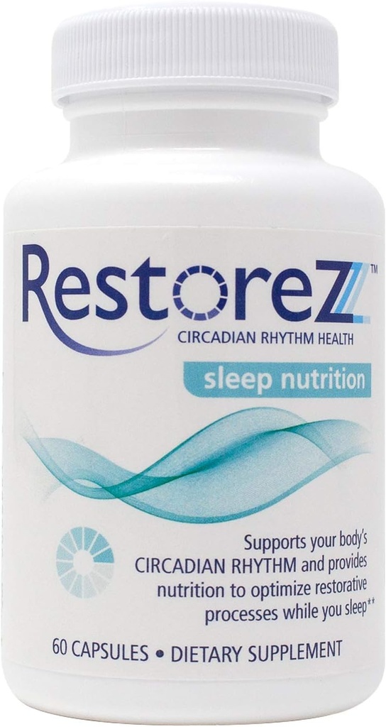 RestoreZ uspávací výživa (60 Kapsle) Přírodní spánková pomoc Dodatek - Obnovit Restful Sleep and Circadian Balance - Non- Habit Forming Sleep Vitamíny