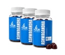 Ashwagandha Gummies Mixed Berry KSM-66, Lion 's Mane, Vitamin-D, Non-GMO, gluten- Free, Gelatin Free & Kosher (180 Počet balení po 3)