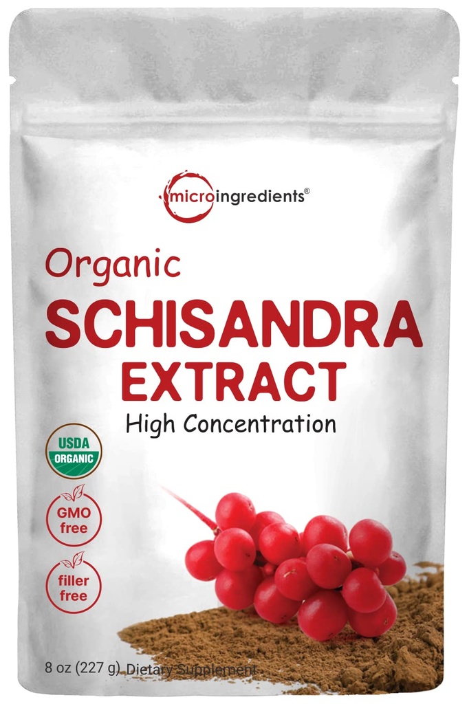 Organic Schisandra Extract Powder, 8 Ounce, Tradiční Adaptogen a Filler Free, Pure Schisandra dodatek, podporuje jaterní detox a kognitivní zdraví, Žádné GMO