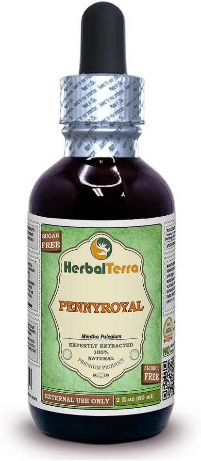 Pennyroyal (Mentha Pulegium) Glycerit, Organic Sured Herb Alcohol- Free Liquid Extract 2 oz