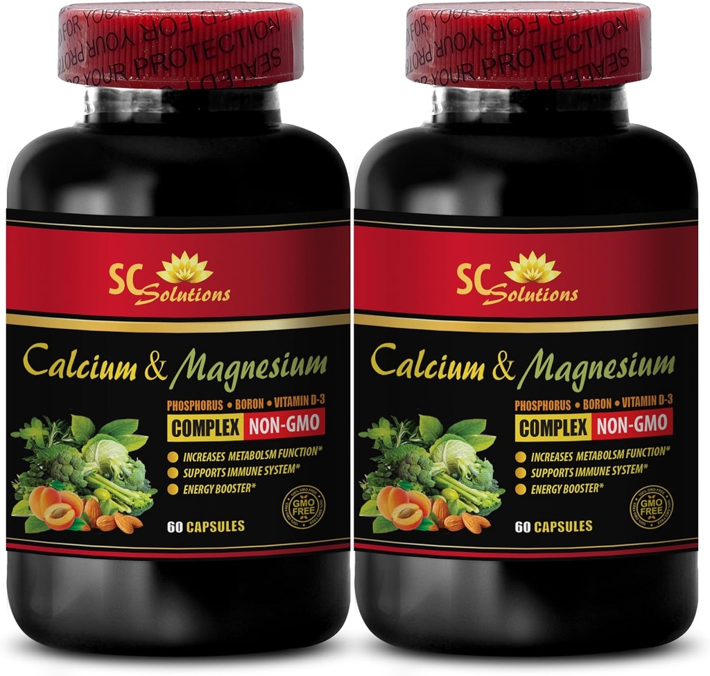Vápník a hořčík dodatek pro ženy - komplex hořčíku vápníku s vitaminem D a boronem - Muscle Recovery Powout Workout, hořčík vápenatý, Boron Organic - 2 láhve 120 Kapsle
