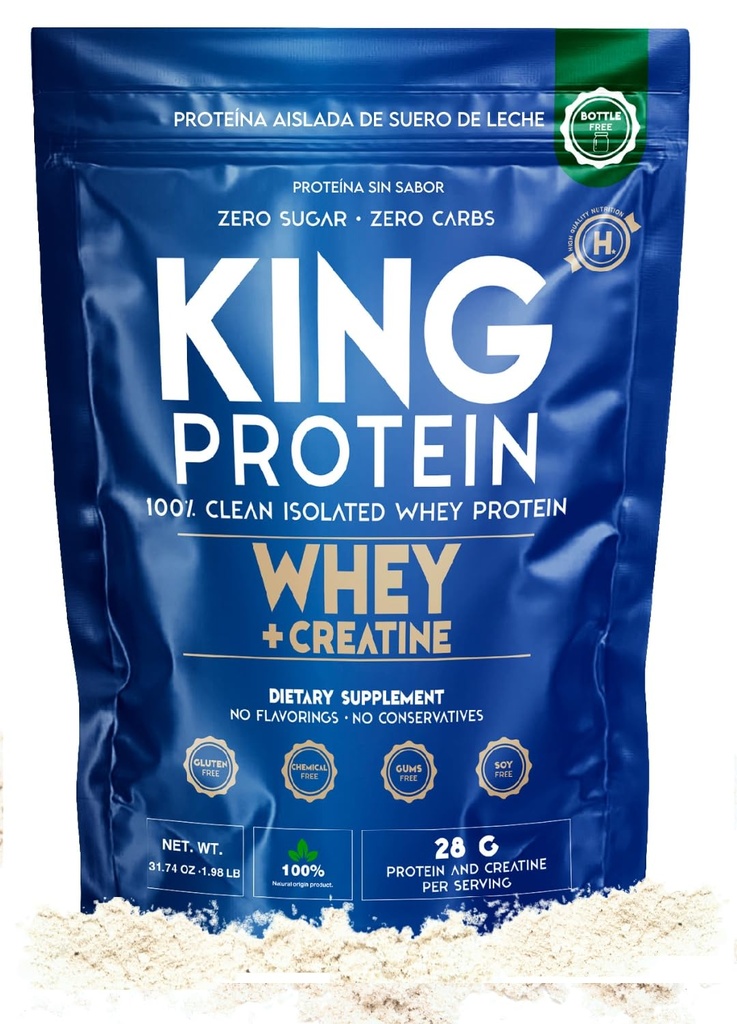 Čisté neochucené syrovátkové bílkoviny prášek s creatine credition 124; 23g plus 5g creatine & Organic BCAA per Serving current 124; 100% přírodní currency 124; No Carbs curren124; Konzervativy, GMO, Soy & gluten Free, 30 Služeb