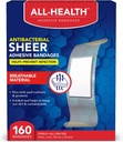 All Health Antibakterial Sheer Adhesive Bandages, 3 / 4 in x 3 in, 160 ct cd 124; Pomáhá zabránit infekci, Extra velká komfortní ochrana pro první pomoc a Wound Care