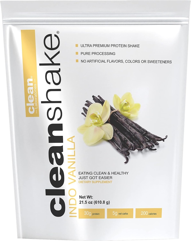 CleanShake Ultra- Premium Protein Shake. Clean Protein Powder Shake s 21 organickými složkami, 23 vitaminy a minerály, a non-GMO a rGBH-Free Grass Fed Syrovátka. Informovaný protein certifikovaný.