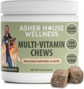 Asher House Wellness Dog Multivitamin Chews - Dog Vitamíny a doplňky, Soft Chew pro Pet Dogs s probiotikou, Flaxseed, Colostrum - Komplexní zdravotní podpora od štěně do senior, 120 Chews