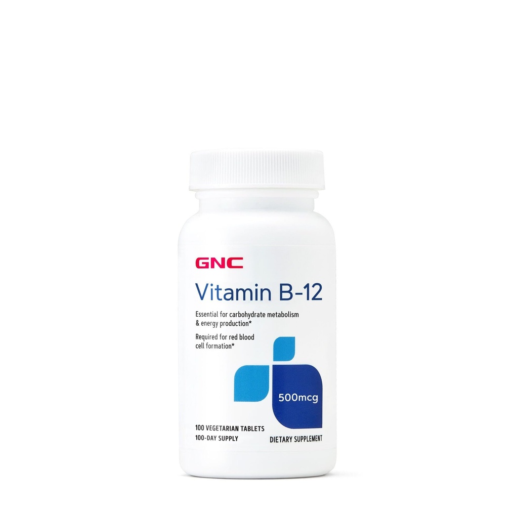 GNC vitamín B-12 500mcg, podporuje výrobu energie, 100 tablet