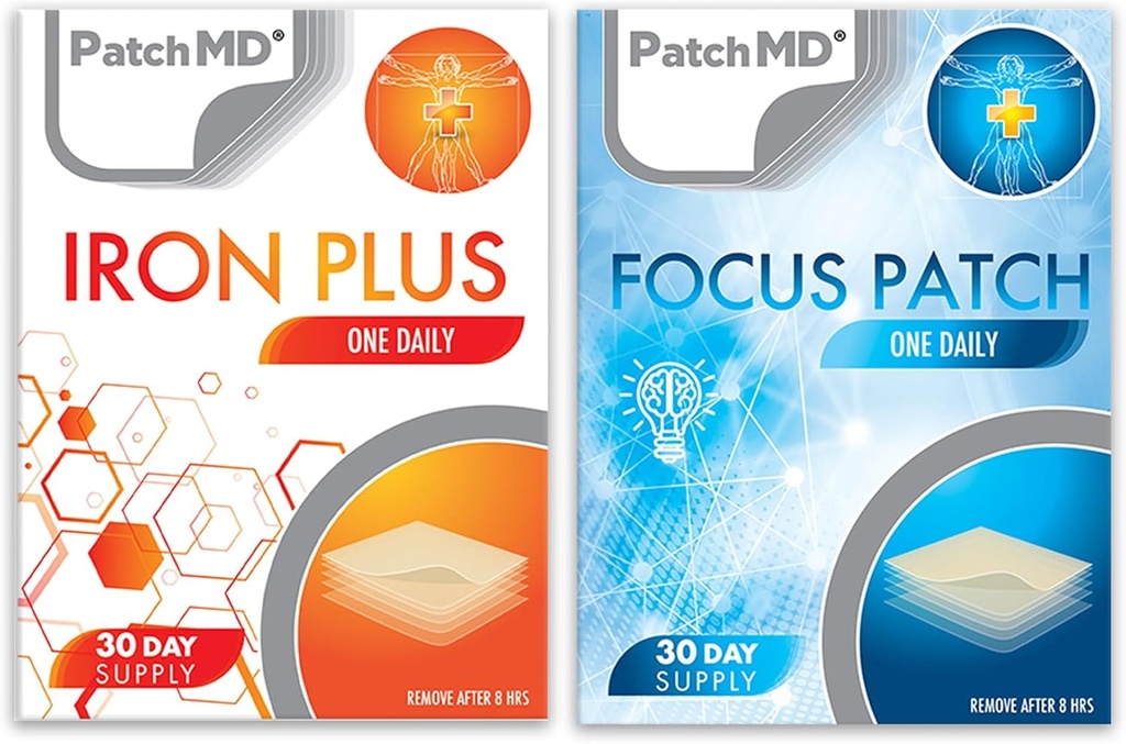 Iron Plus & Focus Topical Patch Bundle - 30 dní dodávky