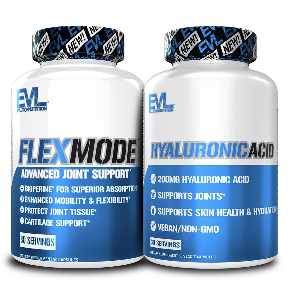 Advanced Joint Support Supplement Bundle - Kompletní Joint Support Stack s Hyaluronic acid a FlexMode s Joint Vitamíny Glucosamine Chondroitin MSM a BioPerine pro zlepšení absorpce