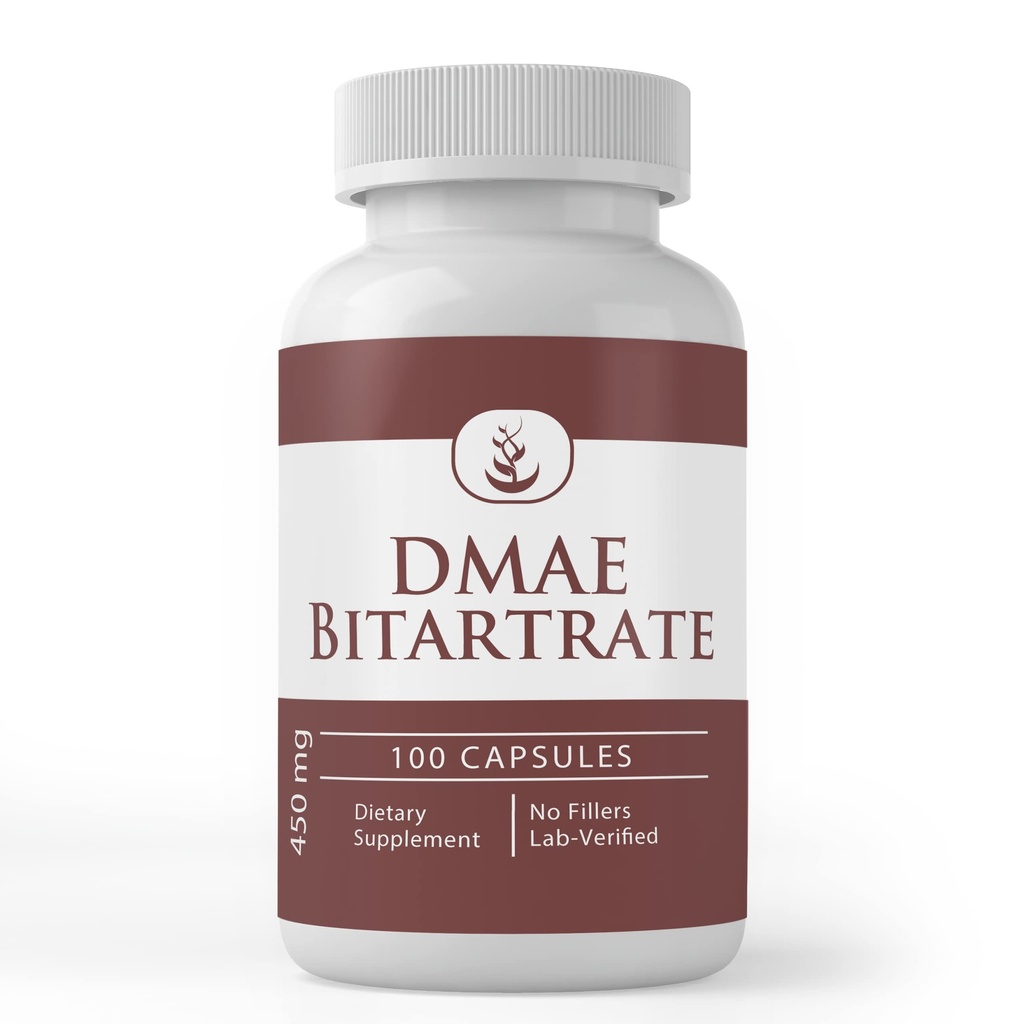 Čisté původní ingredience DMAE Bitartate, (100 Kapsle) Vždy čisté, Žádné přísady nebo Fillers, Laboratoř ověřen