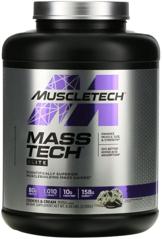 MuscleTech Mass- Tech ™ Elite, Cookies & Cream, 6 liber (2,72 kg)