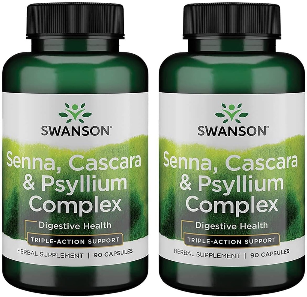 Swanson Senna Psyllium Cascara Complex GI Tract Regularity Support 90 Kapsle (2 balení)