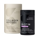 Sportovní výzkum Kolagen Peptidy pro ženy a muže Hydrolyzované typu 1 & 3 Protein Dodatek Snadná míchání Vital Nutrients Proteins a Vegan Biotin 10,000mcg Max Síla B7 120 Softgels (4 Měsíční dodávka)