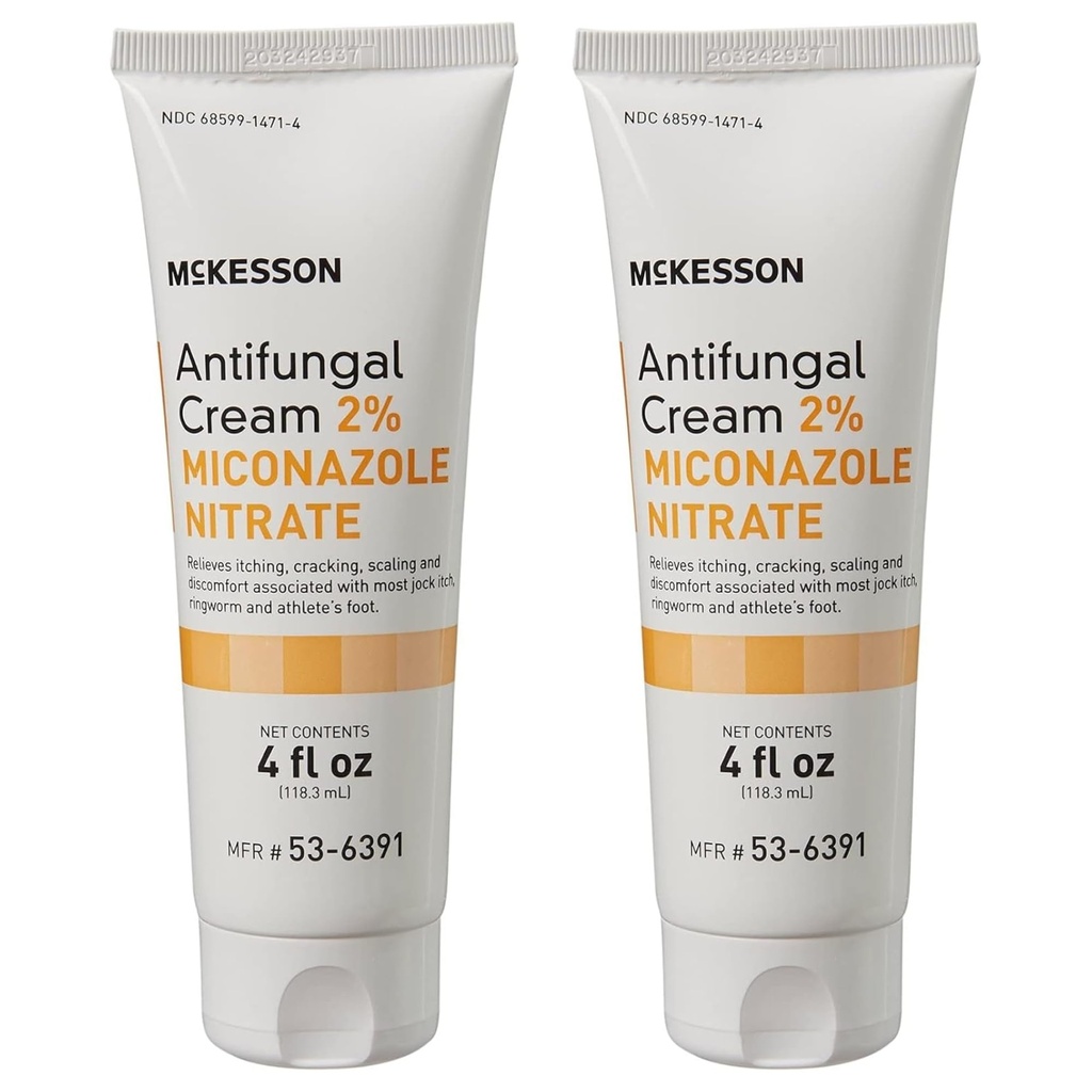 McKesson Antimykotická Cream, 2% Miconazole Nitrate - Relieves Svědění, Hoření, Praskání od Jock Itch, Ringworm a Athlete Foot - 4 oz., 2 Počet