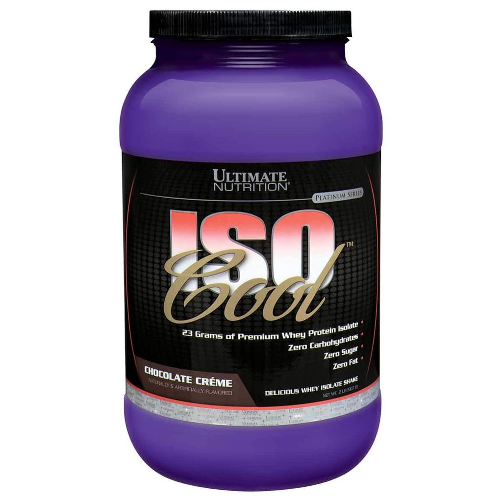 Ultimate Nutrition ISO Cool syrovátka izolát protein prášek - Keto Friendly - cukr, karb a tuk-free - 23 gramů protein per Serving, čokoláda, 2 litry