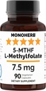 MONOHERB L- methylfolát 7, 5 mg - 90 Vegetariánských kapslí - Methylfolát dodatek