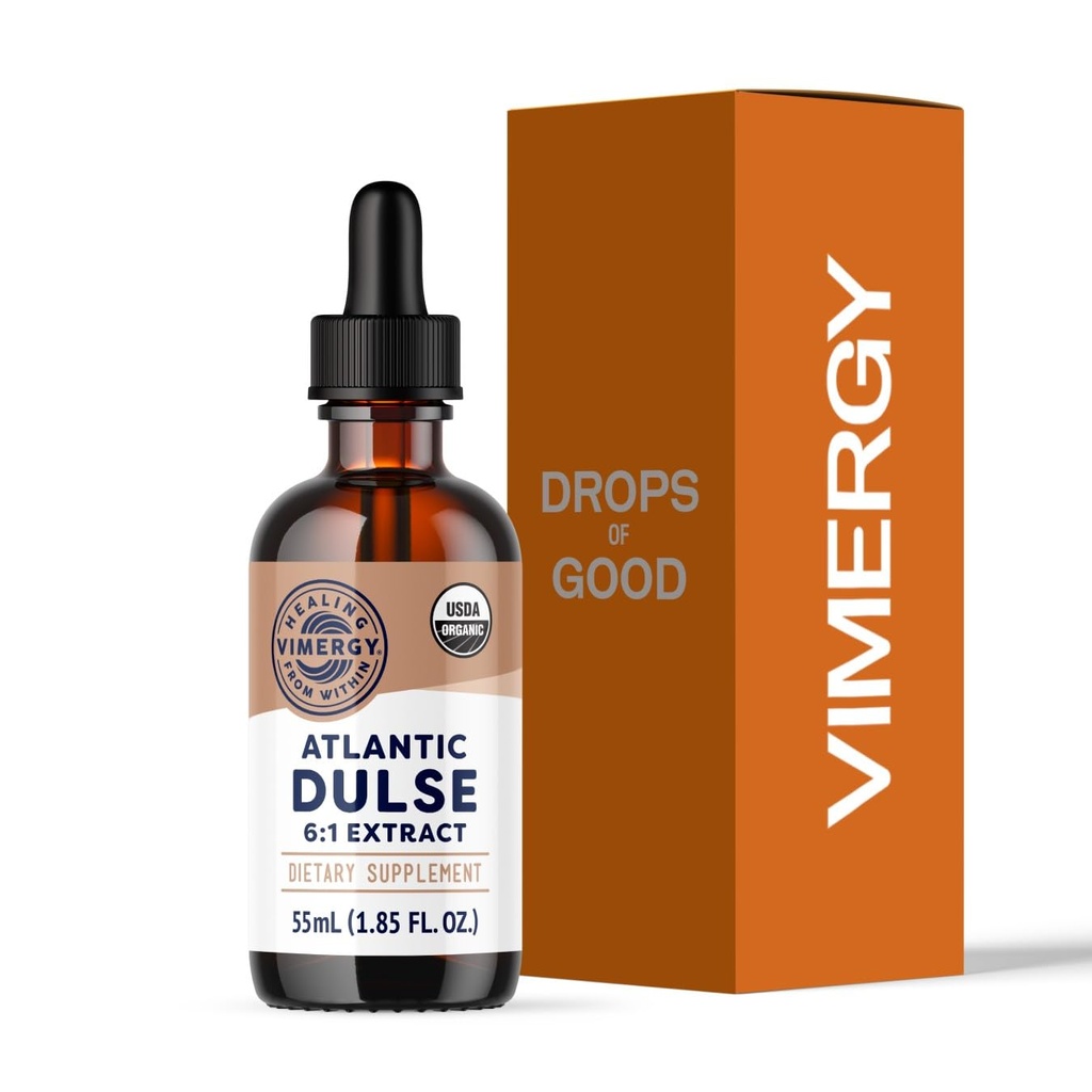 Viméries Atlantic Dulse Liquid - Antioxidant Support * - Promotes Free Radical Protection * - Organic, Vegan, Gluten- Free - 55 Servings (55 ml)
