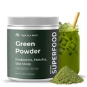 Super Zelený prášek s Matcha pro stravitelné & Gut zdraví - 25 Organic Superfoods s probiotika, Prebiotika, Enzymy & Moss - Vegan Superfoods Powder for Bloating & Regularity - 30 Služeb