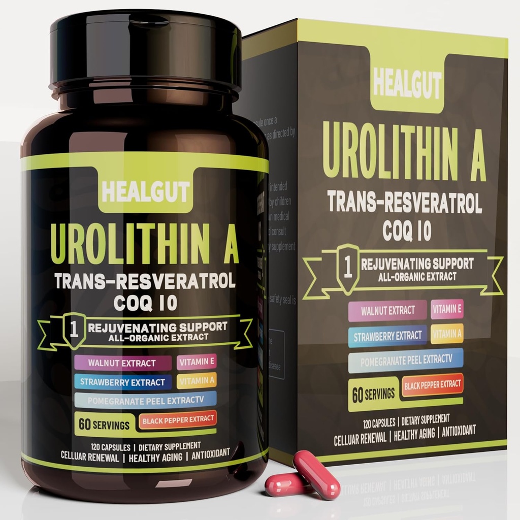 Urolithin Dodatek pro městské pracující ženy: Anti- Aging Kapsle s Trans- Resveratrol a CoQ10 - USA Laboratoř ověřená podpora zdraví stárnutí a obnova buněk 9in1