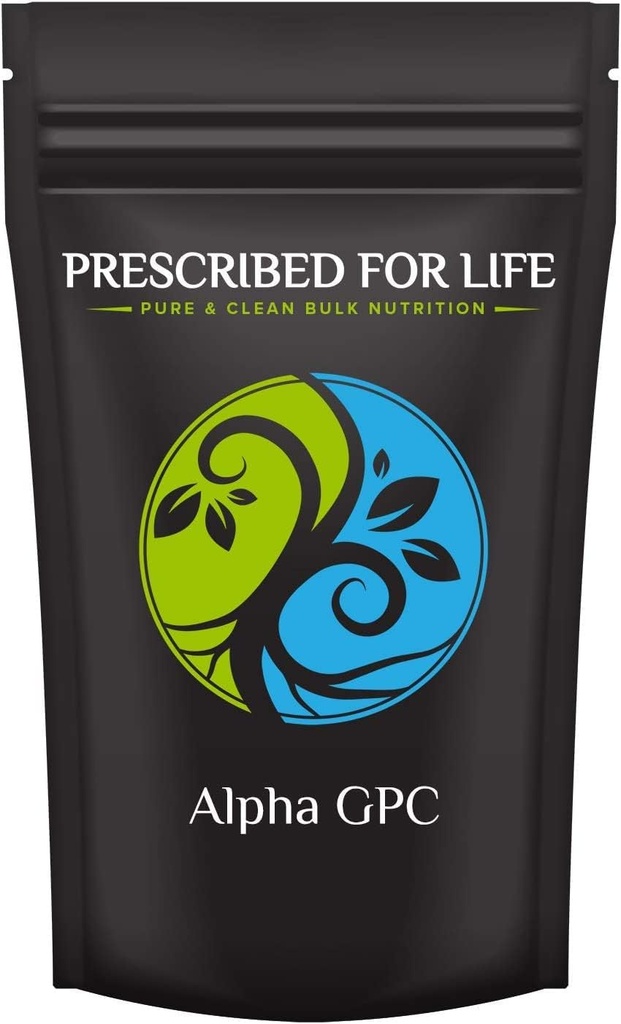 Předepsaný pro život Alpha GPC Powder, L Alpha glycerylfosforylcholin, Cholin dodatek pro Cognitive Function, non GMO, Vegan, Soy Free (5kg)