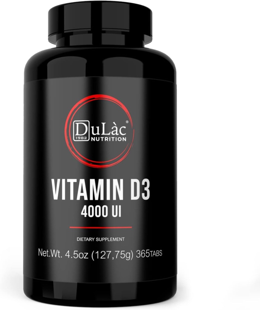 Dulàc - Vitamin D3 4000 IU dodatek, Promotes vápník a fosfor absorpce, podporuje kosti, zuby, svaly a imunitní systém, 365 Tablety, Vyrobeno v Itálii