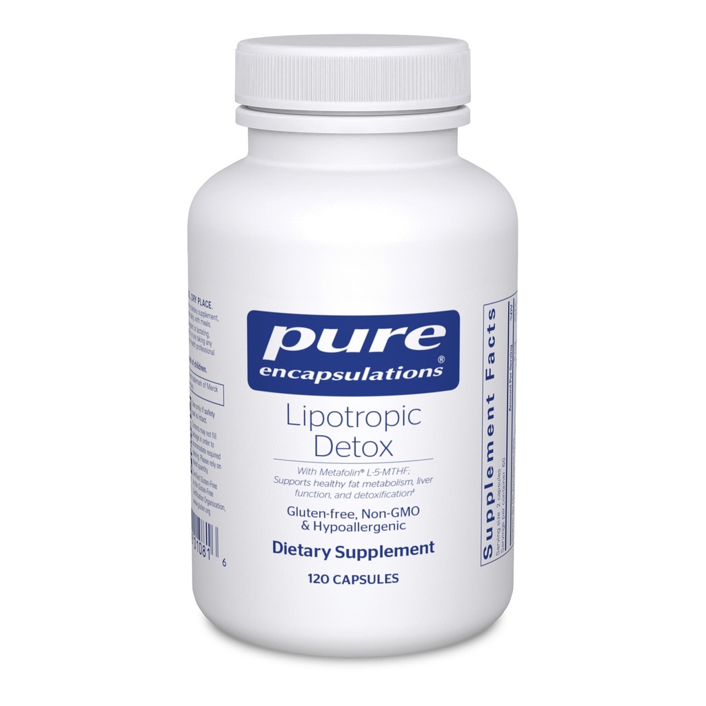 Čisté Enkapsulace Lipotropní Detox 124; Hypoalergenní dodatek podporuje funkci jater a detoxikaci 124; 120 Kapsle