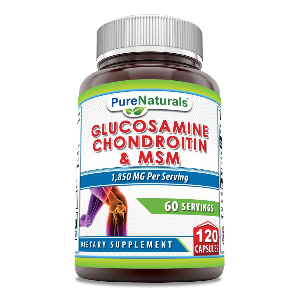 Čisté Naturals Glucosamine Chondroitin & MSM dodatek 124; 1850 Mg per Serving Gluco124; 120 Kapsle 124; Non- GMO Glucosamine 124; Gluten- Free Gluten124; Made in USA
