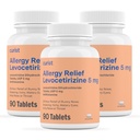 Kurista Generický levocetirizin Dihydrochlorid 5mg Bulk (270 tablet), Alergické pilulky, 24 hodinová alergická úleva - alergická medicína (3 balení po 90 tabletách)