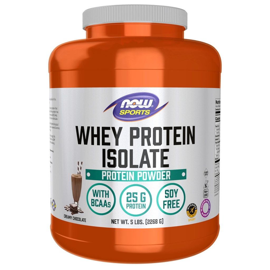 Nyní Foods Sports Nutrition, Syrovátkový protein izolát, 25 G s BCAA, krémová čokoláda prášek, 5- libra
