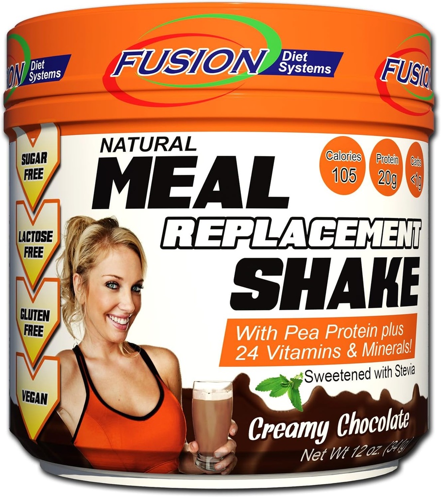 Fusion Plant Based Vegan Meal Replacement Protein Powder - krémová čokoláda Flavor, Nejlepší čisté syrové kompletní sportovní výkon Shake, gluten- Free, Sugar- Free, 10 Servings, podle Fusion Diet Systems