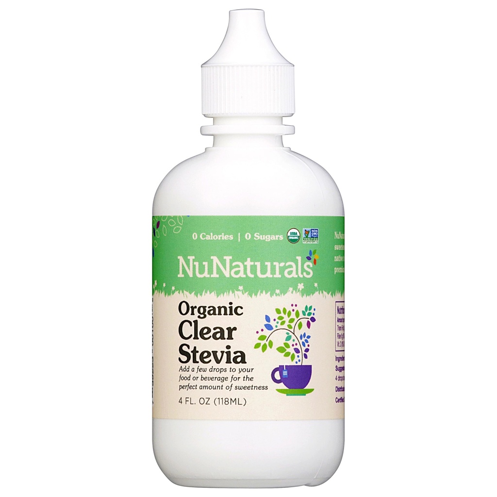 NuNaturals Clear Extract Stevia, Plant- based Sweetener, Plastic Bottle, 4 oz