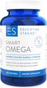 Základní zásobníky Smart Omega 3 - Bezproblémový rybí olej - 1400mg EPA DHA Per Serving, Enteric Coated (60 kapslí)