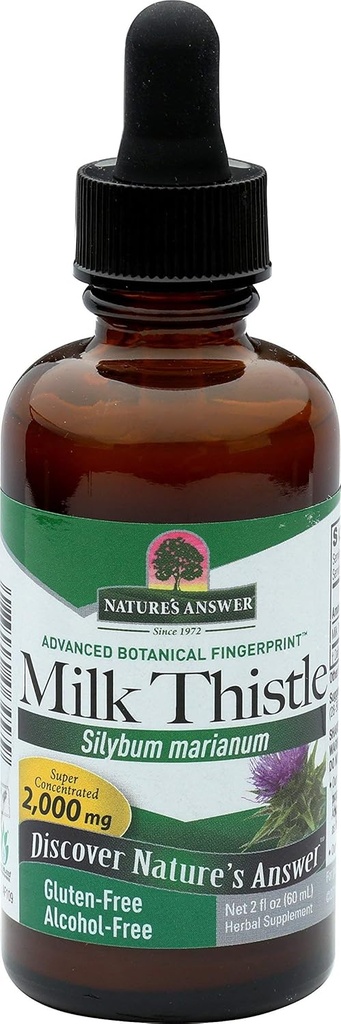 Příroda odpověď Mléko Thistle Extract 124; Podporuje zdravé funkce jater 124; Čistota a Detox dodatek 124; Non-GMO, Kosher Certified & gluten-Free 1oz (2 balení)