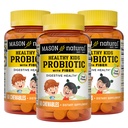 MASON NATURAL Zdravé děti Probiotika s Fiber - Zdravá stravitelná funkce, Lepší Gut zdraví, 60 Žvýkačky (balení po 3)