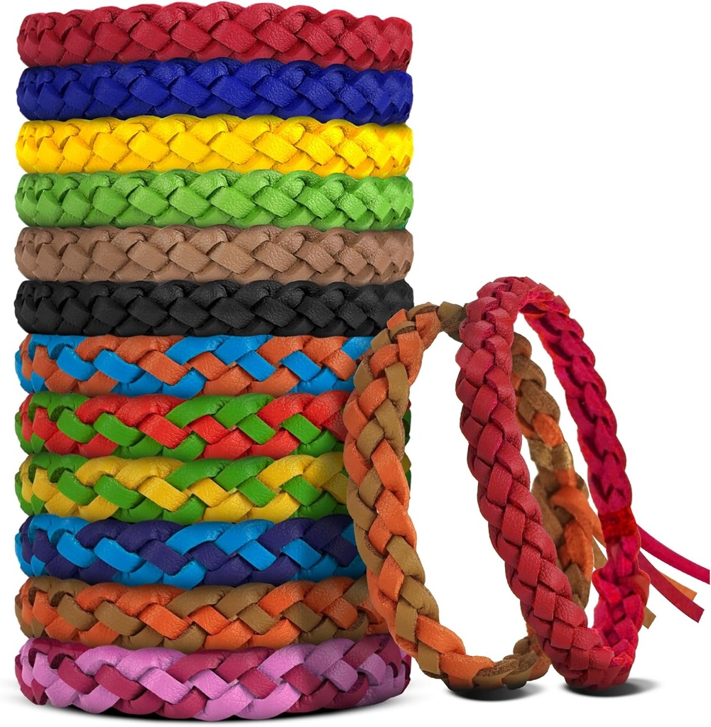 Mosquito Repelent Náramky, DEET- Free, Individuálně zabalené PU kůže hmyzu a chyby Repelent Wrist Bands (balení 24)