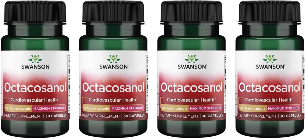 Swanson Maximum - Síla Octacosanol 20 miligramů 30 tobolek (4 balení)