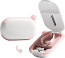 MURRI & MURRDI Small Pill Cutter a organizátor pro malé nebo velké pilulky, Přenosná medicína Cutter pro kapesní kabelku, Držák pilulek Cutter pro vitamíny, Tablety, Léky, Pink