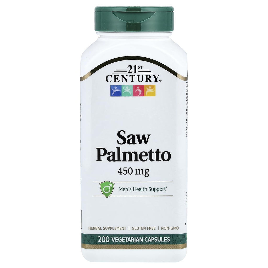 21. Století Saw Palmetto, 450 mg, 200 Vegetariánských tobolek