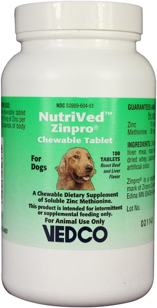 NutriVed ZinPro Žvýkací tablety pro psy (počet 100)