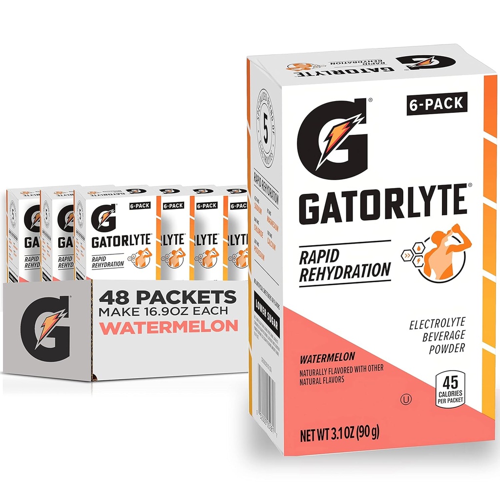 Gatorlyte Powder, Vodní meloun, dělá 20 Fl Oz (balení po 48)