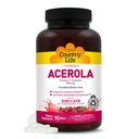 Country Life Acerola Vitamin C Complex, 500mg, Žvýkací Berry Ochucené Wafers, Podporuje imunitní zdraví, 90 Wafers, Certified Gluten Free by GFCO, Certified Vegan by AVA