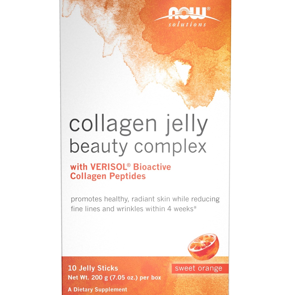 Foods Solutions, Kolagen Jelly Beauty Complex, Sweet Orange Flavor, 10 Jelly Sticks