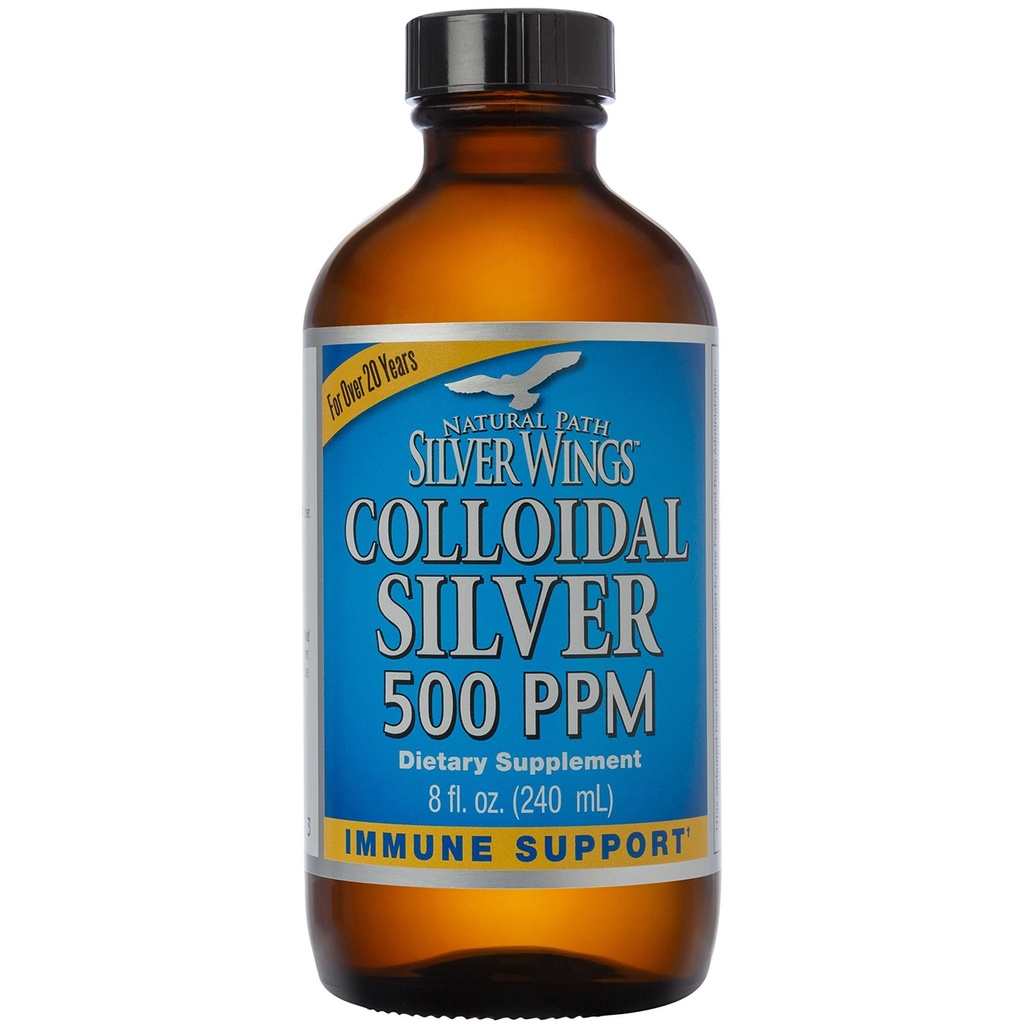 Natural Path Silver Wings Koloidní Silver 500ppm (2,500mcg) Imunitní Supplement 8 fl. oz.