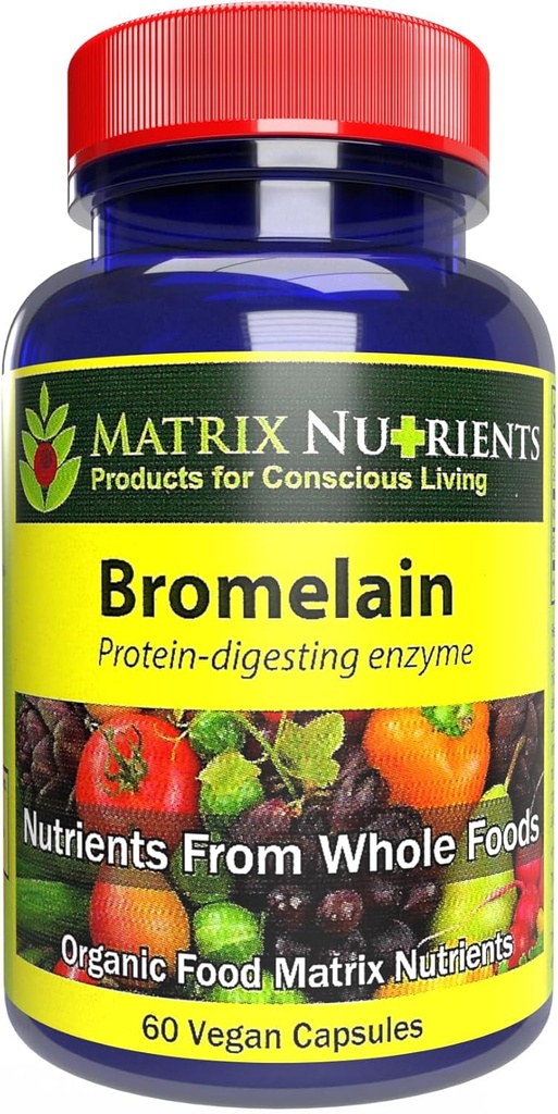 BROMELAIN - Vysoce silný, 100% organický, protein- trávicí enzym! Zlepšit trávení - Veganské kapsle (60ct)