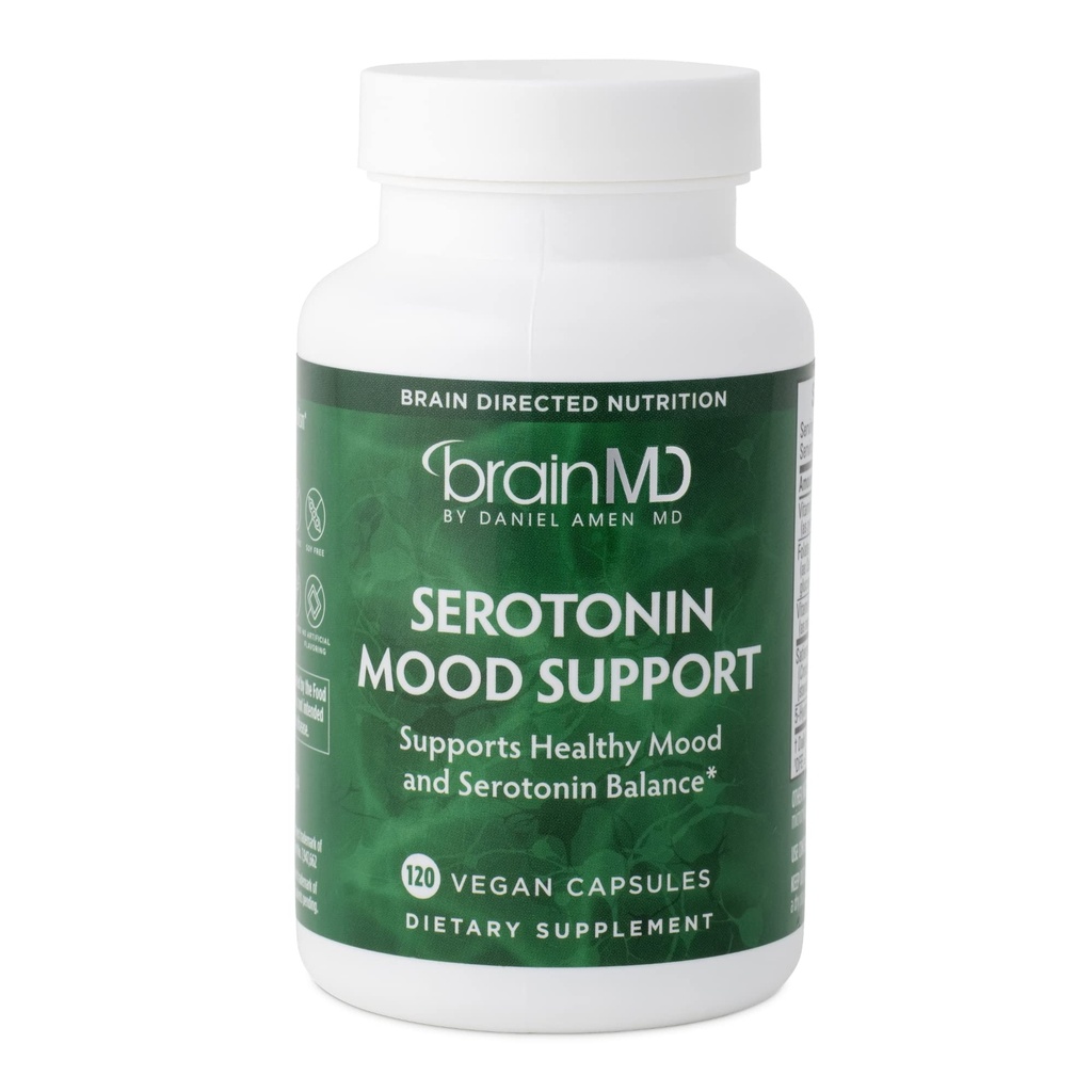 BRAINMD Dr. Amen Podpora serotoninu - 120 Kapsle - Podporuje zdravou rovnováhu serotoninu - Lepek zdarma - 30 Služeb
