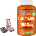 Turmeric 1500mg dodatek, 95% kurkuminoidy, 220 Kapsle (110- Day Supply) se dvěma (2) cestovní pilulky případy.