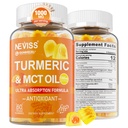 Turmerické žvýkačky 1000mg w / MCT Oil C8 C10, Organický antioxidant, Kurkumin dodatek s Black Pepper Extract, Support Comfort, Boost Energy, Ultra Absorpce, Cukr zdarma, 60 Cts