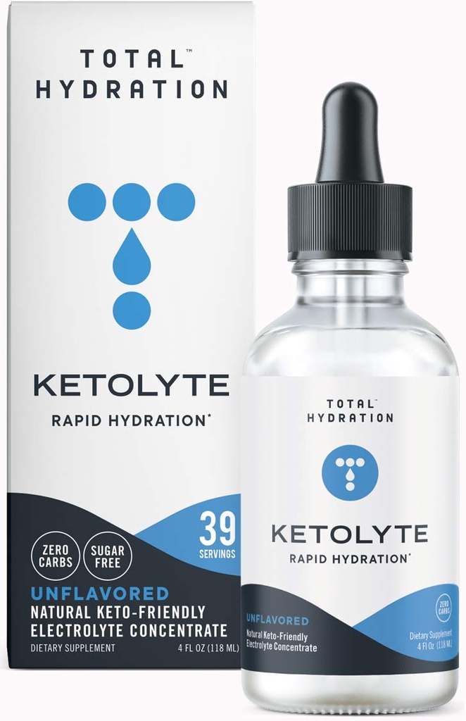 Ketolyte Rapid Hydratace (Neochucené) Keto- Friendly Electrolyte Kapky bez kalorií Bez cukru, Přírodní Electrolyte dodatek s hořčíkem (39 Služeb)